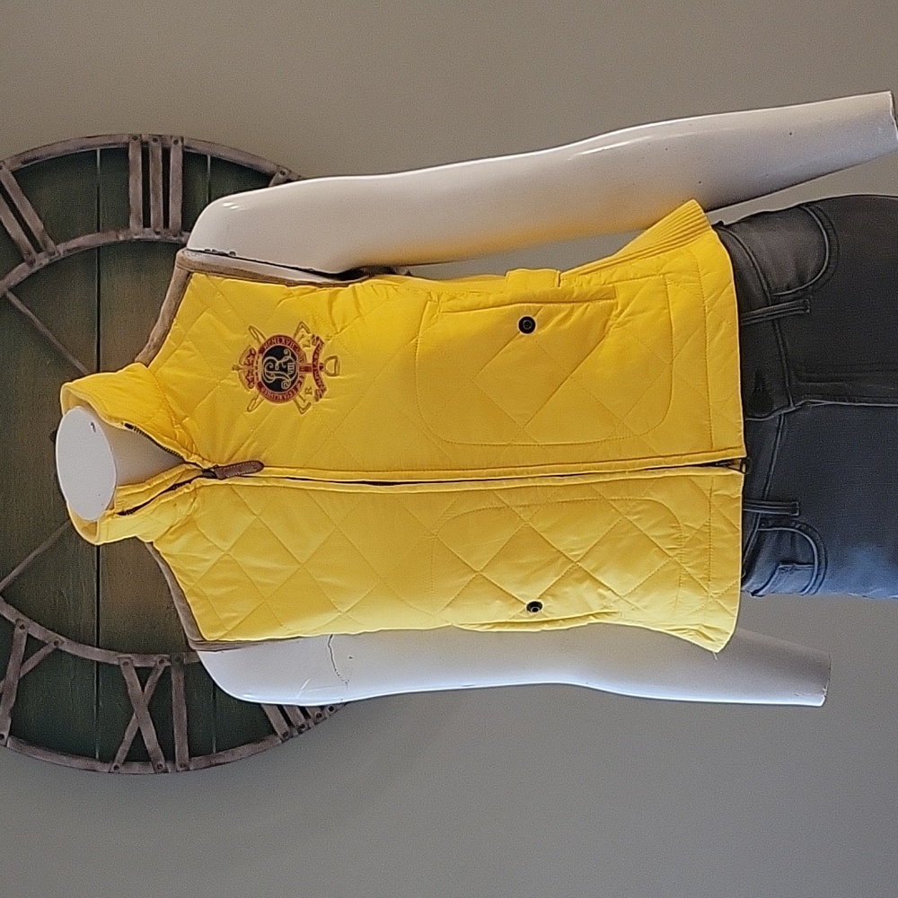 Ralph Lauren Blue Label Quilted Vest With Suede Trim Details